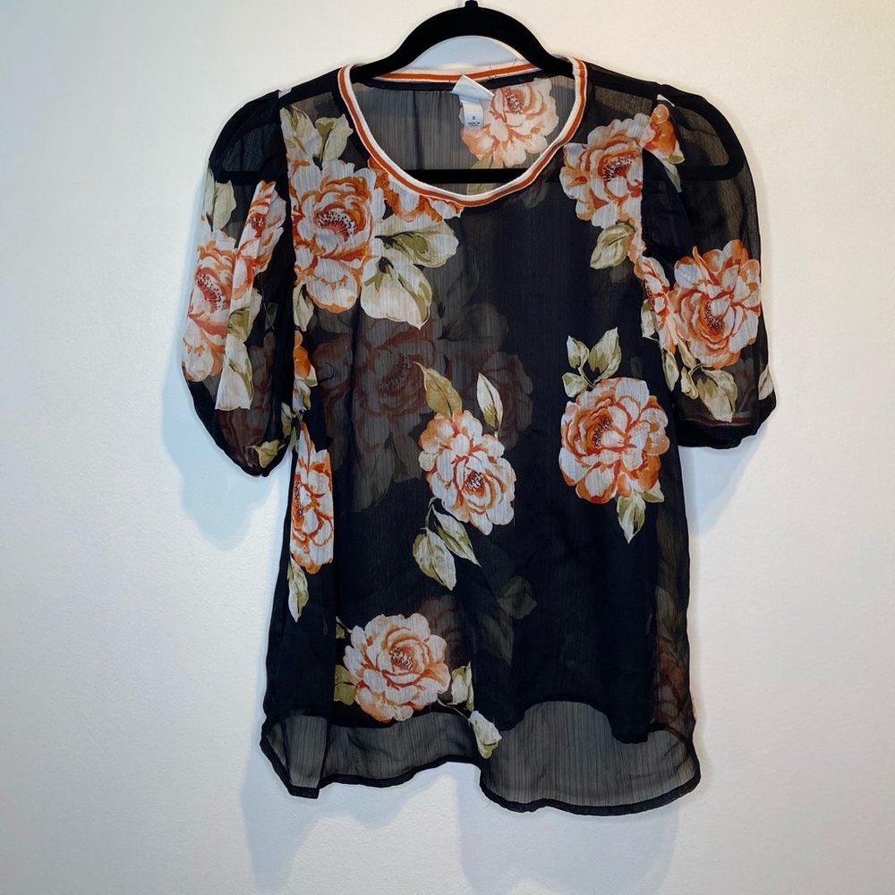 A New Day Sheer Floral shirt